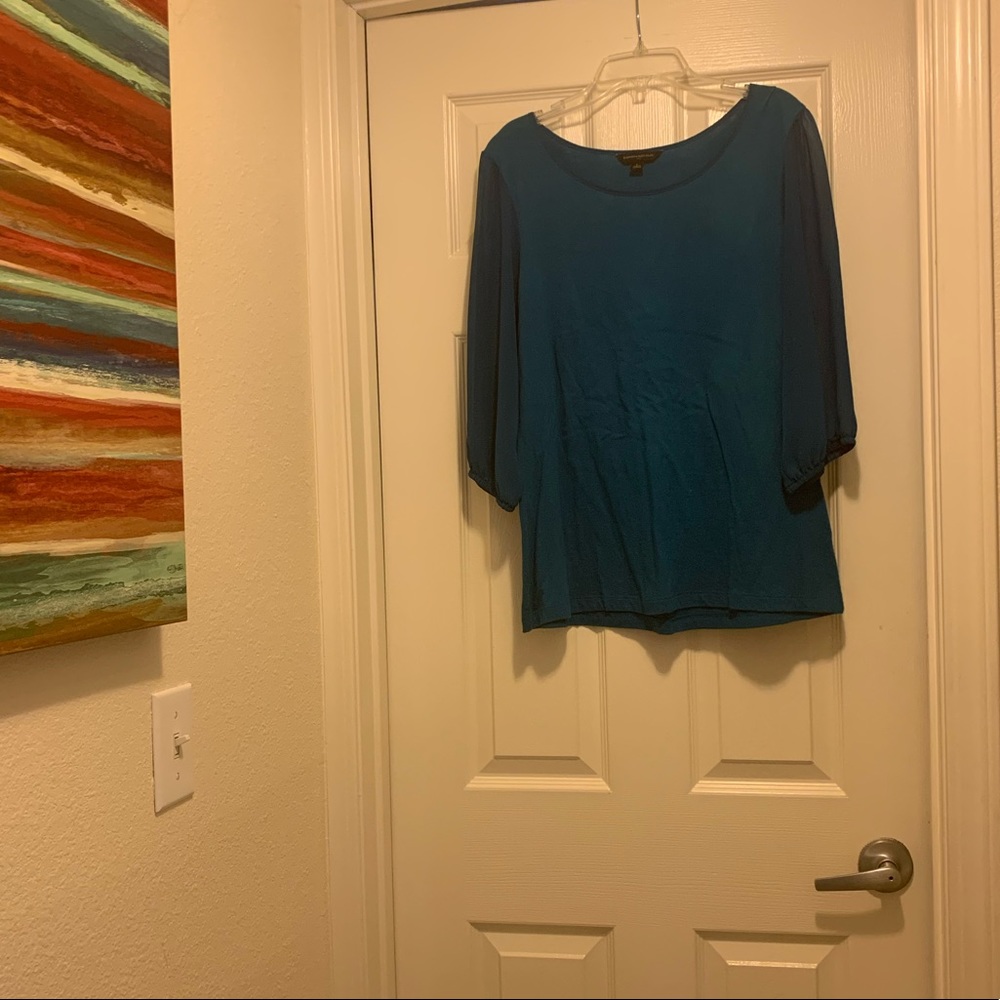 Banana Republic blouse with sheer sleeves